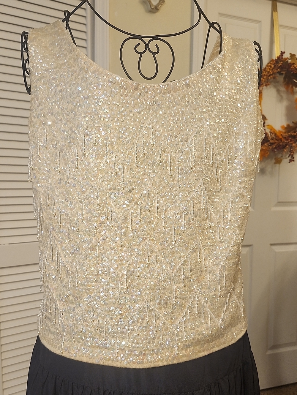Vintage Hand-Full Fashioned Beaded Top